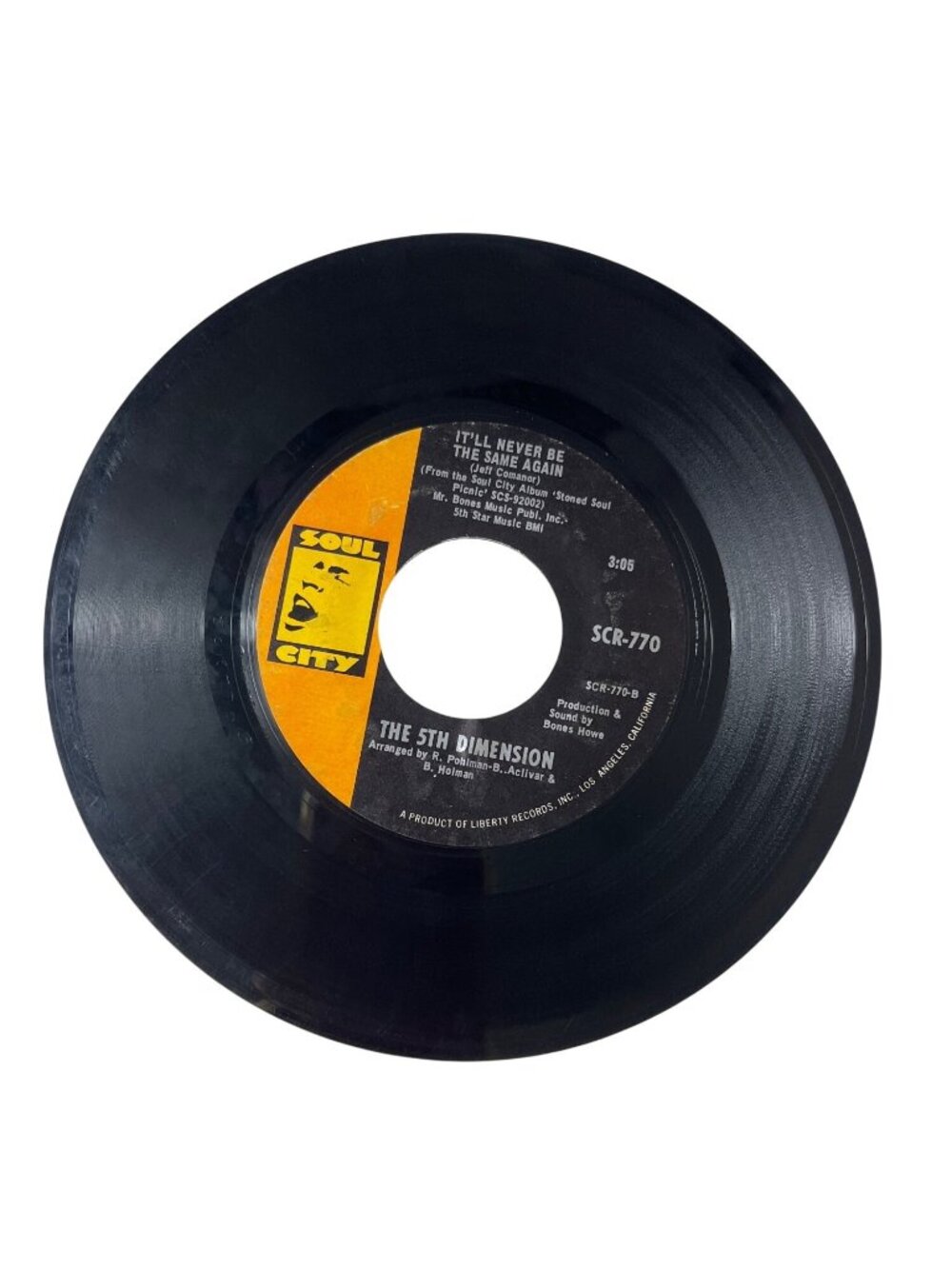 The 5th Dimension "California Soul" / "Itll Never Be The Same" 45 RPM Vinyl R96